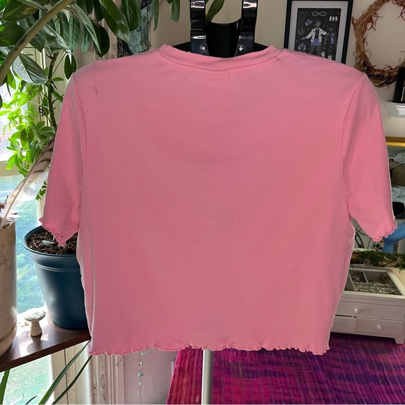 Lucy & Yak Pink Crop Top with Vegetable Graphic - Picture 3 of 4